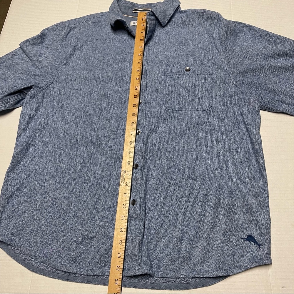 Tommy Bahama Men’s XL Blue Button Down Long Sleeve Front Pocket 100% Cotton - Picture 10 of 10